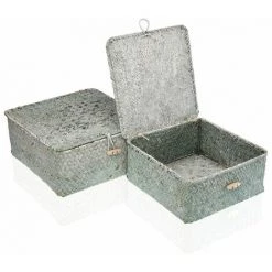 HOME Set De Basket Algues Marines (2 Pièces) (23 X 10 X 23 Cm)