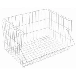 HOME Panier Chrome (27 X 22 X 34 Cm) Blanc -Petit rangement Soldes Magasin 29487378 3