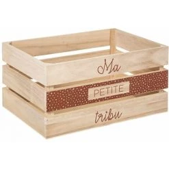 ATMOSPHERA, CRÉATEUR D'INTÉRIEUR Lot De 3 Cagettes Bois Safari - Beige -Petit rangement Soldes Magasin 29559535 3