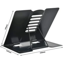 DEVENIRRICHE Support De Lecture, Support De Livre Pliable En Métal Antidérapant Réglable, Lire Au Lit Support Tablette Ipad De Cuisine, Serre-Livres Book Stand Pour Bureau 6 Hauteurs Réglables 21 * 19cm -Petit rangement Soldes Magasin 29560375 2