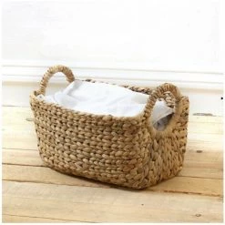 CASAME Panier En Jacinthe D'eau Avec Poignées - L36xP19xH22 - Casâme - Beige -Petit rangement Soldes Magasin 29676434 4
