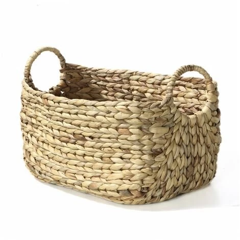 CASAME Panier En Jacinthe D'eau Avec Poignées - L46xP27xH27 - Casâme - Beige 3 CASAME Panier En Jacinthe D'eau Avec Poignées - L46xP27xH27 - Casâme - Beige