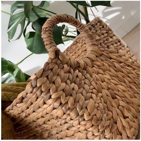 CASAME Panier En Jacinthe D'eau Avec Poignées - L46xP27xH27 - Casâme - Beige 7 CASAME Panier En Jacinthe D'eau Avec Poignées - L46xP27xH27 - Casâme - Beige – Image 5