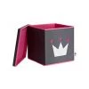 STORE.IT Store. It 672289Boîte De Rangement Avec Couvercle, Gris Avec Une Couronne Blanche, MDF Renforcé, Polyester/MDF, 33x 33x 33cm -Petit rangement Soldes Magasin 29860624 1
