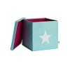STORE.IT Store. It 672265Boîte De Rangement Avec Couvercle, Vert Menthe Avec étoile, MDF Blanc Renforcé, Polyester/MDF, Menthe, 33x 33x 33cm -Petit rangement Soldes Magasin 29860626 1
