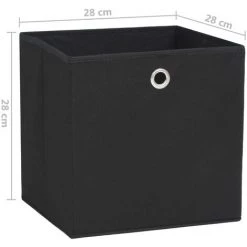 ASUPERMALL Boites De Rangement 4 Pcs Tissu Intisse 28x28x28 Cm Noir 9 ASUPERMALL Boites De Rangement 4 Pcs Tissu Intisse 28x28x28 Cm Noir -Petit rangement Soldes Magasin 29988315 3