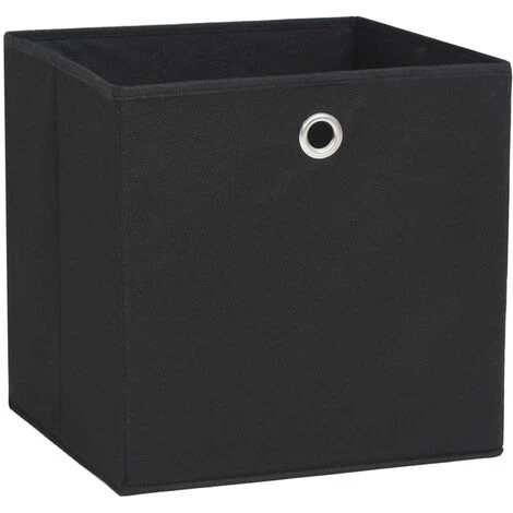 ASUPERMALL Boites De Rangement 4 Pcs Tissu Intisse 28x28x28 Cm Noir 6 ASUPERMALL Boites De Rangement 4 Pcs Tissu Intisse 28x28x28 Cm Noir – Image 4