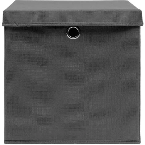 ASUPERMALL Boites De Rangement Avec Couvercles 4 Pcs 28x28x28 Cm Gris 7 ASUPERMALL Boites De Rangement Avec Couvercles 4 Pcs 28x28x28 Cm Gris – Image 5
