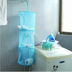 ILoveMilan Panier De Rangement En Maille 3 Pièces, Boîte De Rangement Pour Jouets De Porte Pour Enfants, Peut être Accroché Sur 3 Couches, Portable Et Pliable, Pour Petits Vêtements (bleu, Vert, Jaune) -Petit rangement Soldes Magasin 30030599 3