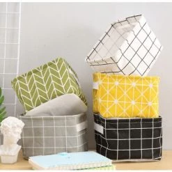 ILoveMilan Boîte De Rangement Pliable | Conteneur De Cube En Toile Robuste Avec Poignée | Idéal Pour Organiser Les Placards, Les Bureaux Et Les Maisons (5, Noir, Blanc, Gris, Jaune, Vert)