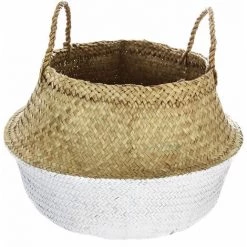 ATMOSPHERA Panier En Osier Avec 2 Anses - 43,5 X 29 - Blanc