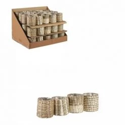 JARDIBRICODECO Panier Modèle Alexis Blanc-beige ø7cm X 7cm H.