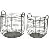 NOSENVIESDECO Lot De 2 Paniers En Métal - Nos Envies Déco - Noir -Petit rangement Soldes Magasin 30290534 1