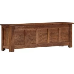 ASUPERMALL Boite De Rangement 120x30x40 Cm Bois De Manguier Solide -Petit rangement Soldes Magasin 30380678 3