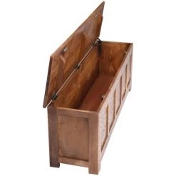 ASUPERMALL Boite De Rangement 120x30x40 Cm Bois De Manguier Solide -Petit rangement Soldes Magasin 30380678 5