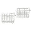 DON HIERRO - Set De 2 Semi Grands Paniers Avec Poignée En Bois, ZESTA. - Bianco -Petit rangement Soldes Magasin 30529132 1