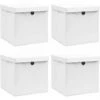 ASUPERMALL Boites De Rangement Avec Couvercles 4pcs Blanc 32x32x32cm Tissu 2 ASUPERMALL Boites De Rangement Avec Couvercles 4pcs Blanc 32x32x32cm Tissu -Petit rangement Soldes Magasin 30589599 1