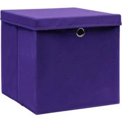 ASUPERMALL Boites De Rangement Et Couvercles 4 Pcs Violet 32x32x32cm Tissu -Petit rangement Soldes Magasin 30589606 4