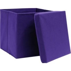 ASUPERMALL Boites De Rangement Et Couvercles 4 Pcs Violet 32x32x32cm Tissu -Petit rangement Soldes Magasin 30589606 5