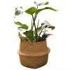 ASUPERMALL Main Tisse Planteur Ronde Forme De Pique-Nique Conteneur Panier De Rangement Jardin Vase De Fleurs Vegetales Pots -Petit rangement Soldes Magasin 31048226 1