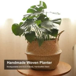 ASUPERMALL Main Tisse Planteur Ronde Forme De Pique-Nique Conteneur Panier De Rangement Jardin Vase De Fleurs Vegetales Pots -Petit rangement Soldes Magasin 31048226 3