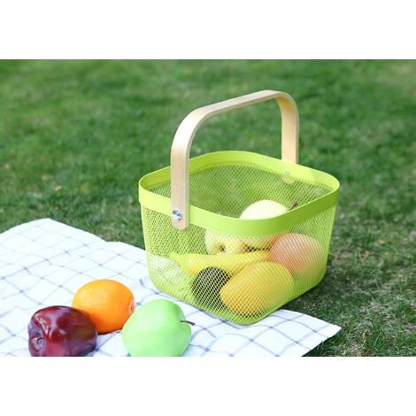 BRIDAY Rangement Organisateur Corbeille Avec Poignée En Bois Empilable Utilitaire En Métal Vintage Panier Pour Garde-Manger Cuisine Placard Salle De Bains Garde-Manger Armoires (vert) 3 BRIDAY Rangement Organisateur Corbeille Avec Poignée En Bois Empilable Utilitaire En Métal Vintage Panier Pour Garde-Manger Cuisine Placard Salle De Bains Garde-Manger Armoires (vert)