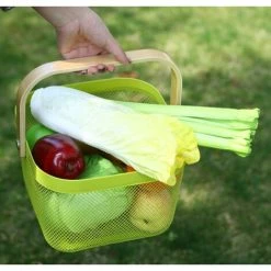 BRIDAY Rangement Organisateur Corbeille Avec Poignée En Bois Empilable Utilitaire En Métal Vintage Panier Pour Garde-Manger Cuisine Placard Salle De Bains Garde-Manger Armoires (vert) 9 BRIDAY Rangement Organisateur Corbeille Avec Poignée En Bois Empilable Utilitaire En Métal Vintage Panier Pour Garde-Manger Cuisine Placard Salle De Bains Garde-Manger Armoires (vert) -Petit rangement Soldes Magasin 31054958 3