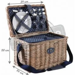 AUBRY GASPARD Panier Pique-nique En Osier Gris Gris - Gris -Petit rangement Soldes Magasin 3110605 3