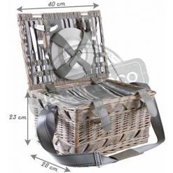 AUBRY GASPARD Panier Pique-nique 2 Couverts En Osier Blanchi Brun - Brun 9 AUBRY GASPARD Panier Pique-nique 2 Couverts En Osier Blanchi Brun - Brun -Petit rangement Soldes Magasin 3110606 4
