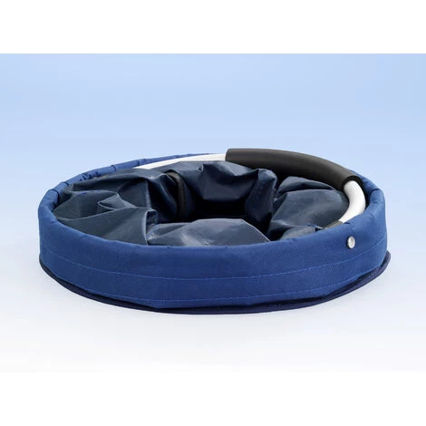 WENKO Panier Rangement Produit D'entretien, 6 Rangements, Pliable Avec Poignée De Transport, Lot De 2, Polyester, ø28x54 Cm, Bleu 5 WENKO Panier Rangement Produit D'entretien, 6 Rangements, Pliable Avec Poignée De Transport, Lot De 2, Polyester, ø28x54 Cm, Bleu – Image 3