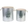 THE HOME DECO FACTORY Lot De 2 Poubelles Coffre Métal Home Deco Factory -Petit rangement Soldes Magasin 31653847 1