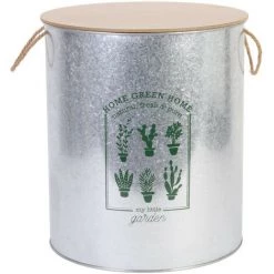 THE HOME DECO FACTORY Lot De 2 Poubelles Coffre Métal Home Deco Factory -Petit rangement Soldes Magasin 31653847 2