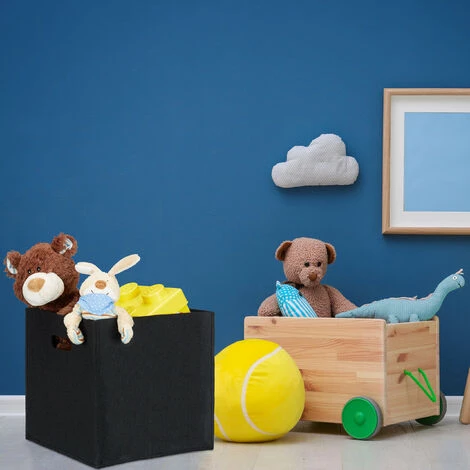 Relaxdays Panier à Bûches De Bois En Feutre Corbeille Sac De Courses Pliable 2 Poignées HxlxP: 30x30x30 Cm, Noir 5 Relaxdays Panier à Bûches De Bois En Feutre Corbeille Sac De Courses Pliable 2 Poignées HxlxP: 30x30x30 Cm, Noir – Image 3