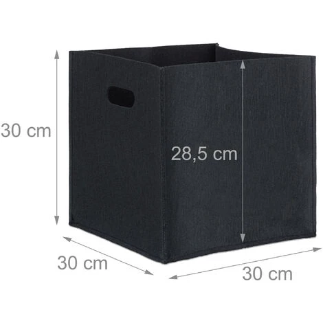 Relaxdays Panier à Bûches De Bois En Feutre Corbeille Sac De Courses Pliable 2 Poignées HxlxP: 30x30x30 Cm, Noir 7 Relaxdays Panier à Bûches De Bois En Feutre Corbeille Sac De Courses Pliable 2 Poignées HxlxP: 30x30x30 Cm, Noir – Image 5