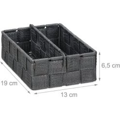 Relaxdays Corbeille De Rangement, Avec Mur De Séparation Réglable, Panier Pour étagère Et Armoires, Gris, Taille S 11 Relaxdays Corbeille De Rangement, Avec Mur De Séparation Réglable, Panier Pour étagère Et Armoires, Gris, Taille S -Petit rangement Soldes Magasin 31798438 5