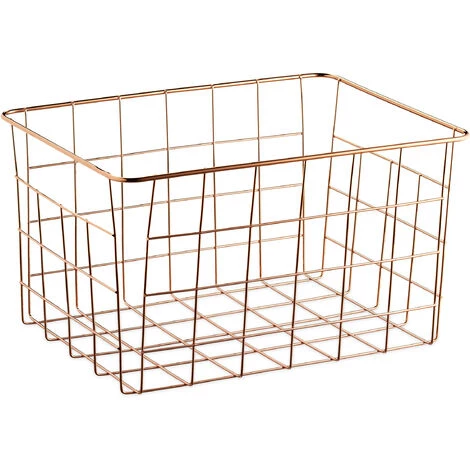 Relaxdays Panier Métallique Rangement, Lot De 3, Rectangulaire, Stockage, HLP 15,5 X 28 X 20 Cm, Déco, Cuivré 4 Relaxdays Panier Métallique Rangement, Lot De 3, Rectangulaire, Stockage, HLP 15,5 X 28 X 20 Cm, Déco, Cuivré – Image 2