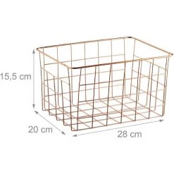 Relaxdays Panier Métallique Rangement, Lot De 3, Rectangulaire, Stockage, HLP 15,5 X 28 X 20 Cm, Déco, Cuivré 11 Relaxdays Panier Métallique Rangement, Lot De 3, Rectangulaire, Stockage, HLP 15,5 X 28 X 20 Cm, Déco, Cuivré -Petit rangement Soldes Magasin 31799181 5