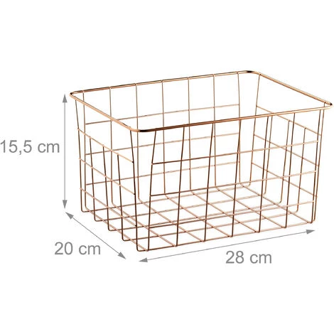 Relaxdays Panier Métallique Rangement, Lot De 3, Rectangulaire, Stockage, HLP 15,5 X 28 X 20 Cm, Déco, Cuivré 7 Relaxdays Panier Métallique Rangement, Lot De 3, Rectangulaire, Stockage, HLP 15,5 X 28 X 20 Cm, Déco, Cuivré – Image 5