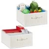 Relaxdays Panier Rangement En Bambou, Jeu De 2, HlP; 16,5x 32 X 35 Cm, Avec Poignée, De 15 L Pliable, Choix De Couleurs -Petit rangement Soldes Magasin 31801425 1