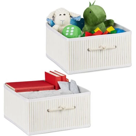 Relaxdays Panier Rangement En Bambou, Jeu De 2, HlP; 16,5x 32 X 35 Cm, Avec Poignée, De 15 L Pliable, Choix De Couleurs 3 Relaxdays Panier Rangement En Bambou, Jeu De 2, HlP; 16,5x 32 X 35 Cm, Avec Poignée, De 15 L Pliable, Choix De Couleurs