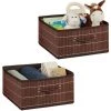 Relaxdays Panier Rangement En Bambou, Jeu De 2, HlP; 16,5x 32 X 35 Cm, Avec Poignée, De 15 L Pliable, Choix De Couleurs -Petit rangement Soldes Magasin 31801432 1
