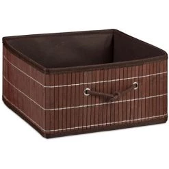 Relaxdays Panier Rangement En Bambou, Jeu De 2, HlP; 16,5x 32 X 35 Cm, Avec Poignée, De 15 L Pliable, Choix De Couleurs -Petit rangement Soldes Magasin 31801432 2
