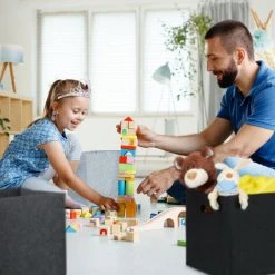 Relaxdays Panier à Bûches De Bois En Feutre Corbeille Sac De Courses Pliable 2 Poignées HxlxP: 30x30x30 Cm, Anthracite -Petit rangement Soldes Magasin 31842037 4