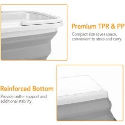 ASUPERMALL Panier De Camping Pliable, Panier De Rangement Pliant Multifonctionnel Pour Vehicules Menagers D'Exterieur, Blanc Casse -Petit rangement Soldes Magasin 31944195 5