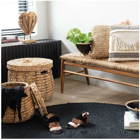 Lot De 2 Paniers Avec Couvercle En Matières Naturelles - Calicosy - Marron 4 Lot De 2 Paniers Avec Couvercle En Matières Naturelles - Calicosy - Marron – Image 2