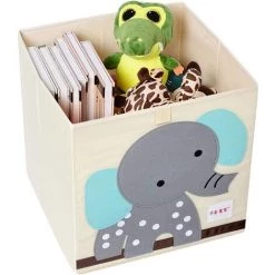 BETTERLIFE Boîte De Rangement Pliable Enfant,Boîte De Rangement Jouets Animaux,Boîte De Rangement Grande Capacité Pour Enfants,Boîte à Jouets Pliable En Tissu （l'éléphant）