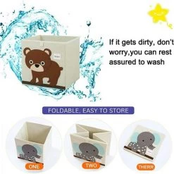 BETTERLIFE Boîte De Rangement Pliable Enfant,Boîte De Rangement Jouets Animaux,Boîte De Rangement Grande Capacité Pour Enfants,Boîte à Jouets Pliable En Tissu （l'éléphant） -Petit rangement Soldes Magasin 31991720 3