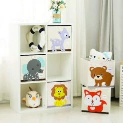 BETTERLIFE Boîte De Rangement Pliable Enfant,Boîte De Rangement Jouets Animaux,Boîte De Rangement Grande Capacité Pour Enfants,Boîte à Jouets Pliable En Tissu （l'éléphant） -Petit rangement Soldes Magasin 31991720 4