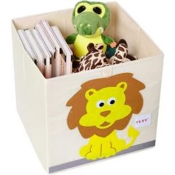 BETTERLIFE Boîte De Rangement Pliable Enfant,Boîte De Rangement Jouets Animaux,Boîte De Rangement Grande Capacité Pour Enfants,Boîte à Jouets Pliable En Tissu （Lion）