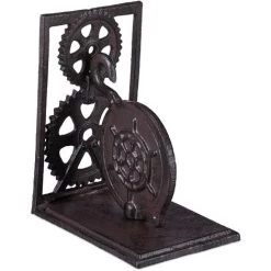 Relaxdays Serre-livres, Presse-livres Fonte, Range-livres Décoration Vintage, Roue Dentée, HxlxP: 16x13x10 Cm, Brun 8 Relaxdays Serre-livres, Presse-livres Fonte, Range-livres Décoration Vintage, Roue Dentée, HxlxP: 16x13x10 Cm, Brun -Petit rangement Soldes Magasin 32023282 2